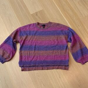 Aqua Striped Purple pink orange Sweater size small